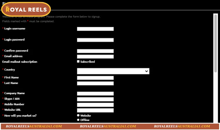 Step-by-Step Guide to Registering for Royal Reels Affiliates