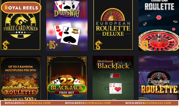 Top 3 Featured Games at Royal Reels Table Games